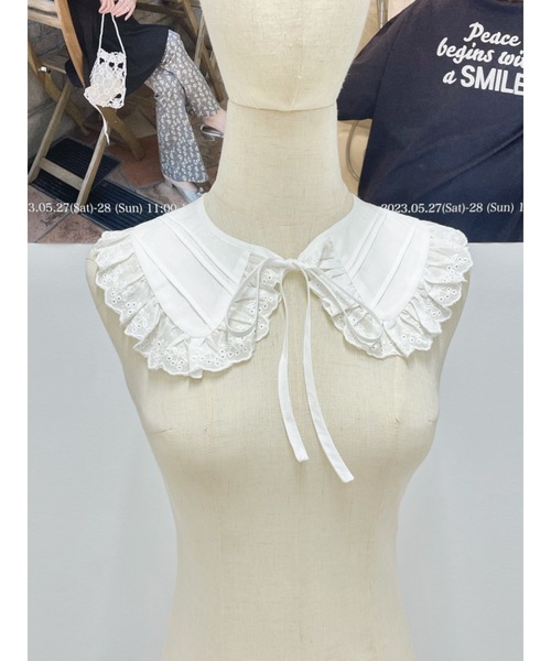 JUMELLE（ジュメロ）の「【スウェットやニットにも！】ロゴ付け襟（付け襟・レディース・ホワイト/ブラック・FREE）」の13枚目の写真