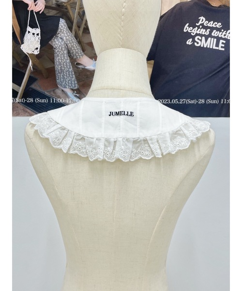 JUMELLE（ジュメロ）の「【スウェットやニットにも！】ロゴ付け襟（付け襟・レディース・ホワイト/ブラック・FREE）」の10枚目の写真