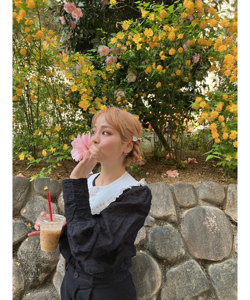 JUMELLE（ジュメロ）の「【スウェットやニットにも！】ロゴ付け襟（付け襟・レディース・ホワイト/ブラック・FREE）」の17枚目の写真