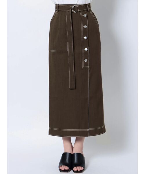 MURUA（ムルーア）の「アシメフロントボタンスカート（スカート・レディース・ブラック/ブラウン・1/2）」の11枚目の写真