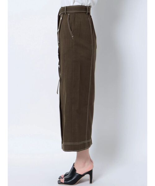 MURUA（ムルーア）の「アシメフロントボタンスカート（スカート・レディース・ブラック/ブラウン・1/2）」の12枚目の写真