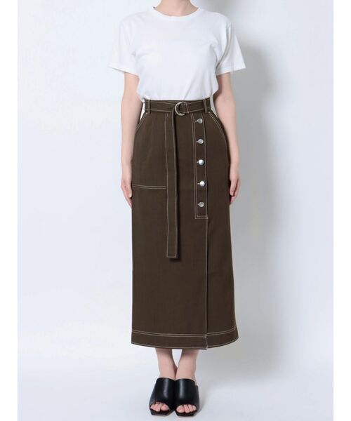 MURUA（ムルーア）の「アシメフロントボタンスカート（スカート・レディース・ブラック/ブラウン・1/2）」の18枚目の写真