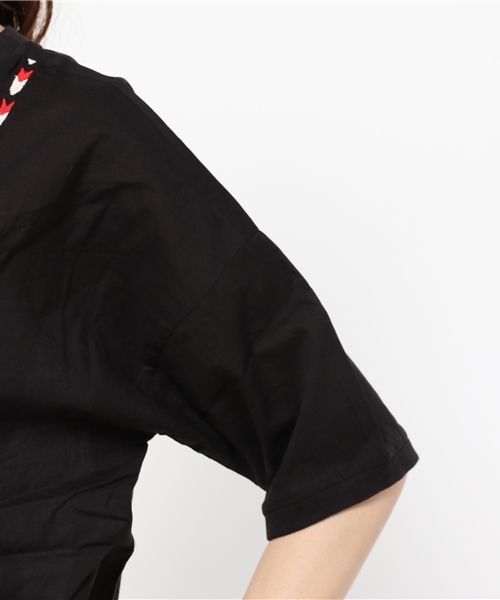 CIAOPANIC（チャオパニック）の「【Ciaopanic】　綿ボイル刺繍T（Tシャツ/カットソー・レディース・ホワイト/ブラック・FREE）」の7枚目の写真