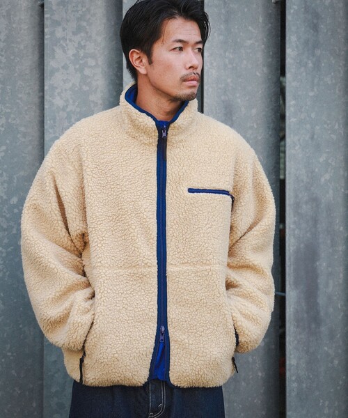 BEAMS（ビームス）の「BEAMS / リバーシブル ボアフリース ブルゾン（ブルゾン・メンズ・オフホワイト/ブルー・S/M/L/XL）」の11枚目の写真