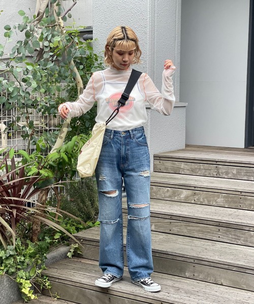 CIAOPANIC(チャオパニック)の「ロゴ刺繍ショルダーバッグ(ショルダーバッグ・レディース・オフホワイト/ブラック/オレンジ・FREE)」の4枚目の写真