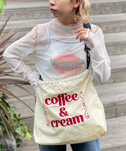 CIAOPANIC(チャオパニック)の「ロゴ刺繍ショルダーバッグ(ショルダーバッグ・レディース・オフホワイト/ブラック/オレンジ・FREE)」の7枚目の写真