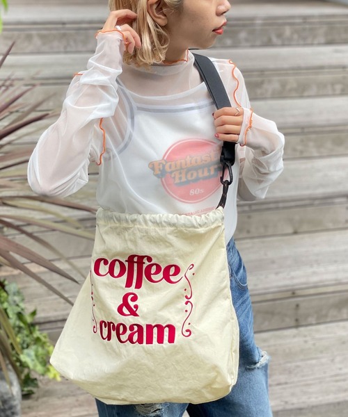 CIAOPANIC(チャオパニック)の「ロゴ刺繍ショルダーバッグ(ショルダーバッグ・レディース・オフホワイト/ブラック/オレンジ・FREE)」の8枚目の写真