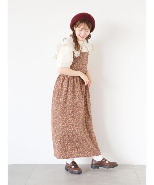 ehka sopo(エヘカソポ)の「花柄ジャンスカ(ワンピース・レディース・キナリ/グリーン/ブラウン・F)」の15枚目の写真