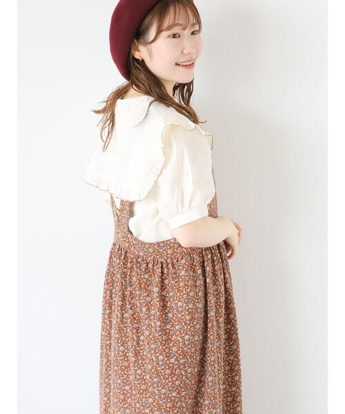 ehka sopo(エヘカソポ)の「花柄ジャンスカ(ワンピース・レディース・キナリ/グリーン/ブラウン・F)」の20枚目の写真
