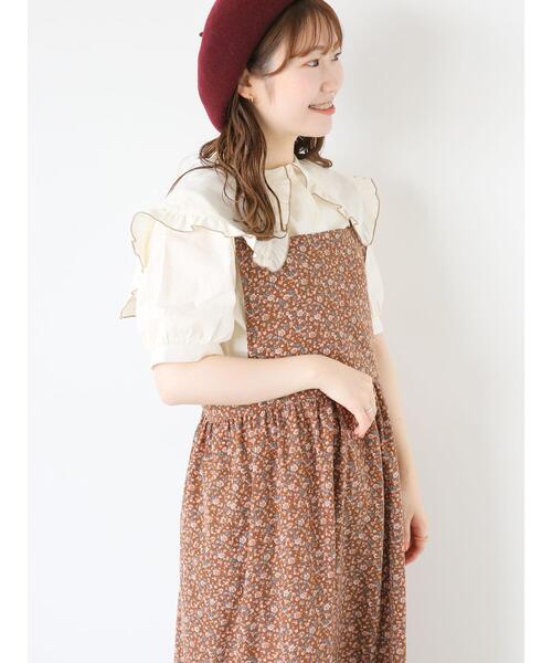 ehka sopo(エヘカソポ)の「花柄ジャンスカ(ワンピース・レディース・キナリ/グリーン/ブラウン・F)」の21枚目の写真