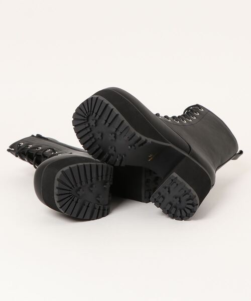 SPINNS(スピンズ)の「フェイクレザーレースアップ厚底シューズ(ブーツ・レディース・ブラック・M/L/LL)」の7枚目の写真