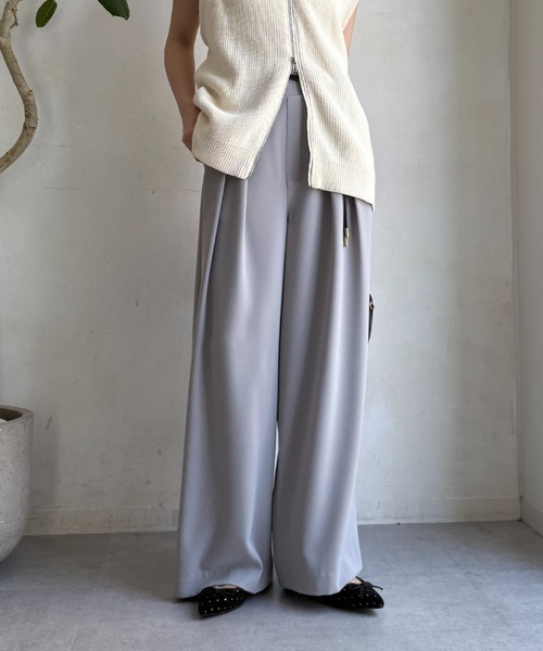 DOUDOU タックワイドパンツ DouDou（ドゥドゥ）の「【累計販売枚数2万枚突破！】タック