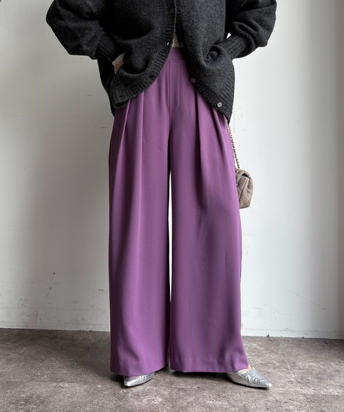 セール】【累計販売枚数2万枚突破！】タックワイドパンツ