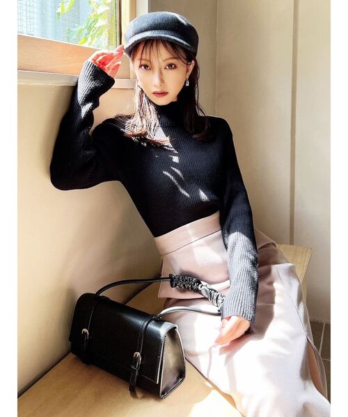 RESEXXY（リゼクシー）の「ハイネックベーシックニットトップス（ニット/セーター・レディース・ブラック/ホワイト/チャコールグレー/その他1/レッド・FREE）」の6枚目の写真