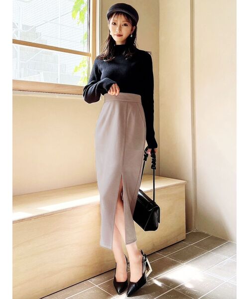 RESEXXY（リゼクシー）の「ハイネックベーシックニットトップス（ニット/セーター・レディース・ブラック/ホワイト/チャコールグレー/その他1/レッド・FREE）」の8枚目の写真