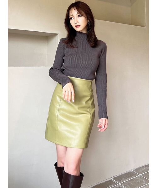 RESEXXY（リゼクシー）の「ハイネックベーシックニットトップス（ニット/セーター・レディース・ブラック/ホワイト/チャコールグレー/その他1/レッド・FREE）」の14枚目の写真