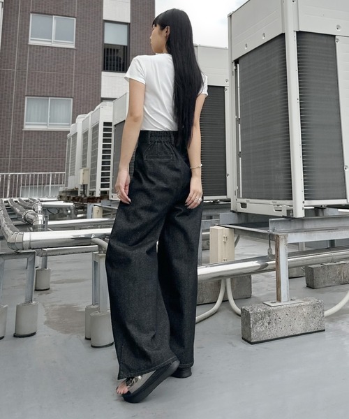 LVEU.（ラブユ.）の「【LVEU.】ハイウエストダブルタックワイドデニム / ボトムス デニム パンツ ハイウエスト ワイド タック ワンウォッシュ ブラック（デニムパンツ・レディース・ブラック・FREE）」の11枚目の写真