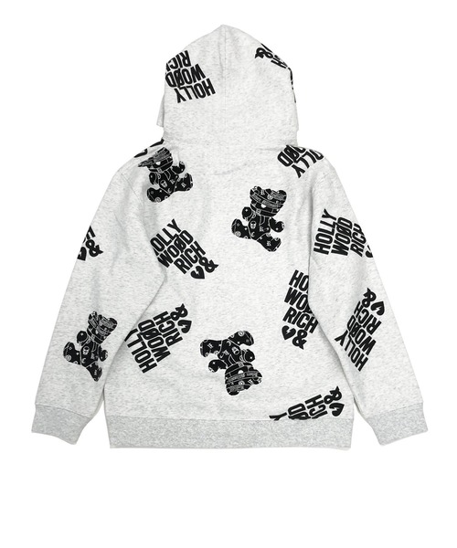 【Hollywood Rich.&】裏起毛スウェット / 総柄プリント オーバーサイズ ルーズパーカー（パーカー）｜ADMIX/ATELIER SAB MEN（アドミックスアトリエサブメン）