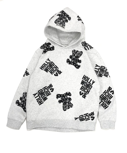 【Hollywood Rich.&】裏起毛スウェット / 総柄プリント オーバーサイズ ルーズパーカー（パーカー）｜ADMIX/ATELIER SAB MEN（アドミックスアトリエサブメン）