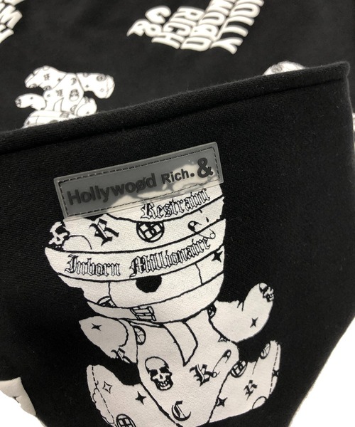 【Hollywood Rich.&】裏起毛スウェット / 総柄プリント オーバーサイズ ルーズパーカー（パーカー）｜ADMIX/ATELIER SAB MEN（アドミックスアトリエサブメン）