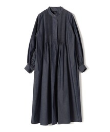 Primary NavyLabel:〈手洗い可能〉デニム シャンブレー ピンタック ワンピース