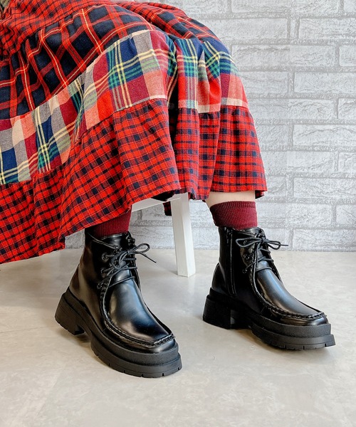 Noubel Voug Relax（ヌーベルヴォーグリラックス）の「トラックソール チロリアンブーツ（ブーツ・レディース・ホワイト/ブラック・M/LL/L/S）」の7枚目の写真