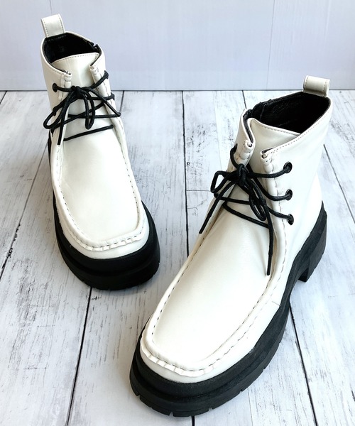 Noubel Voug Relax（ヌーベルヴォーグリラックス）の「トラックソール チロリアンブーツ（ブーツ・レディース・ホワイト/ブラック・M/LL/L/S）」の5枚目の写真