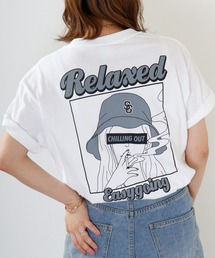 MODISH GAZE スモーキングガールRelaxed半袖Tシャツ