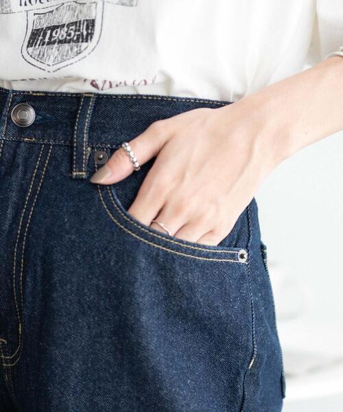 WEGO(ウィゴー)の「WEGO/デニム台形ショートパンツ(デニムパンツ・レディース・ブラック/ダークインディゴブルー/ブラック系その他/コバルトブルー・LARGE/SMALL/X-LARGE/MEDIUM/X-SMALL)」の10枚目の写真