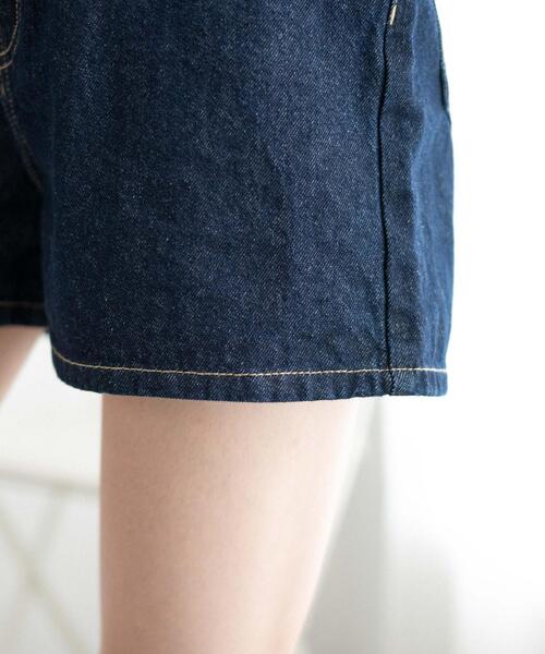 WEGO(ウィゴー)の「WEGO/デニム台形ショートパンツ(デニムパンツ・レディース・ブラック/ダークインディゴブルー/ブラック系その他/コバルトブルー・LARGE/SMALL/X-LARGE/MEDIUM/X-SMALL)」の11枚目の写真