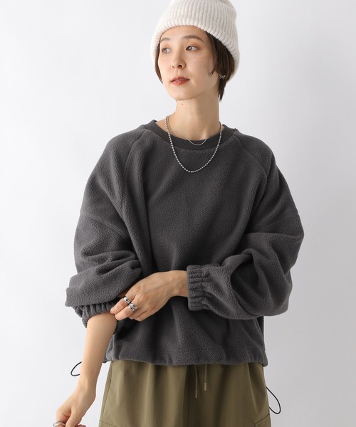 LEPSIM（レプシィム）の「ボアドロストショートプルオーバー　978249（Tシャツ/カットソー・レディース・グレー/ベージュ・FREE）」の2枚目の写真