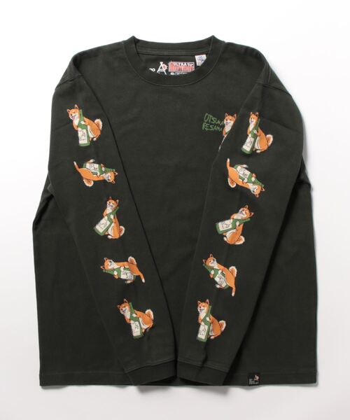 go slow caravan（ゴースローキャラバン）の「超ヘビーUSA/C 柴犬と晩酌 ロングスリーブTEE（Tシャツ/カットソー・メンズ・ホワイト/ブラック・SMALL/MEDIUM/LARGE/X-LARGE）」の17枚目の写真