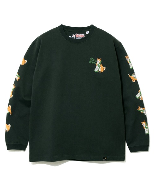 go slow caravan（ゴースローキャラバン）の「超ヘビーUSA/C 柴犬と晩酌 ロングスリーブTEE（Tシャツ/カットソー・メンズ・ホワイト/ブラック・SMALL/MEDIUM/LARGE/X-LARGE）」の2枚目の写真