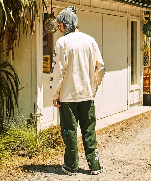 go slow caravan（ゴースローキャラバン）の「超ヘビーUSA/C 柴犬と晩酌 ロングスリーブTEE（Tシャツ/カットソー・メンズ・ホワイト/ブラック・SMALL/MEDIUM/LARGE/X-LARGE）」の10枚目の写真