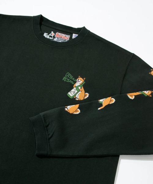 go slow caravan（ゴースローキャラバン）の「超ヘビーUSA/C 柴犬と晩酌 ロングスリーブTEE（Tシャツ/カットソー・メンズ・ホワイト/ブラック・SMALL/MEDIUM/LARGE/X-LARGE）」の12枚目の写真