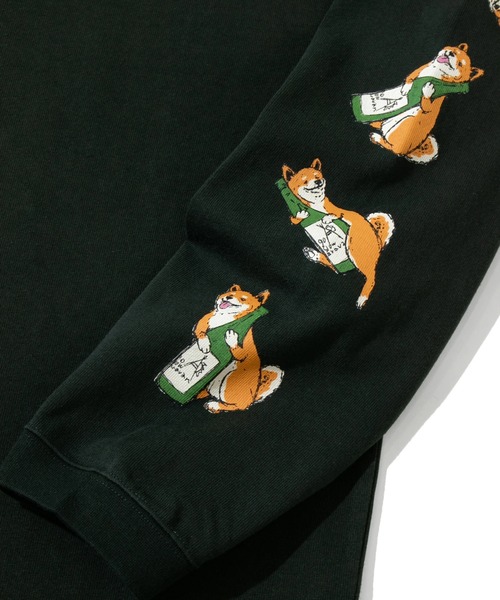 go slow caravan（ゴースローキャラバン）の「超ヘビーUSA/C 柴犬と晩酌 ロングスリーブTEE（Tシャツ/カットソー・メンズ・ホワイト/ブラック・SMALL/MEDIUM/LARGE/X-LARGE）」の13枚目の写真