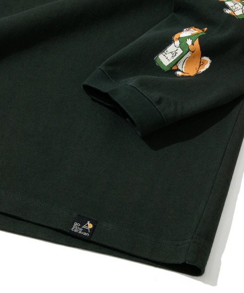 go slow caravan（ゴースローキャラバン）の「超ヘビーUSA/C 柴犬と晩酌 ロングスリーブTEE（Tシャツ/カットソー・メンズ・ホワイト/ブラック・SMALL/MEDIUM/LARGE/X-LARGE）」の14枚目の写真