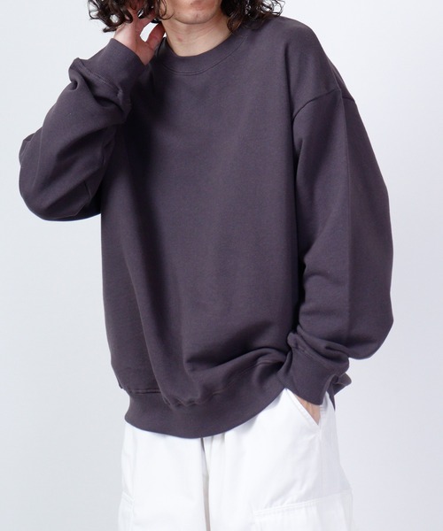 FUNALIVE(ファンアライブ)の「KONGOW 裏毛 ヘヴィーウェイト 無地 スウェット トレーナー(スウェット・メンズ・オレンジ/ピンク/カーキ/アイボリー/チャコールグレー/ネイビー・LL/L/M)」の1枚目の写真