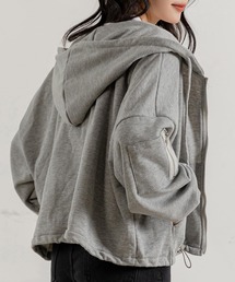 DAY CLOSET | レディース クロップド丈フルオープンジップパーカー(パーカー)