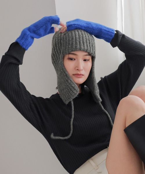 LOWRYS FARM（ローリーズファーム）の「ニットフライトワッチ　984207（ニットキャップ/ビーニー・レディース・グレー/アイボリー・FREE）」の14枚目の写真