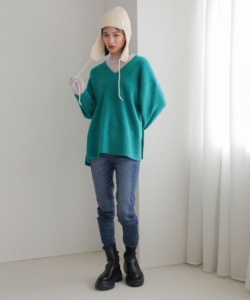 LOWRYS FARM（ローリーズファーム）の「ニットフライトワッチ　984207（ニットキャップ/ビーニー・レディース・グレー/アイボリー・FREE）」の7枚目の写真