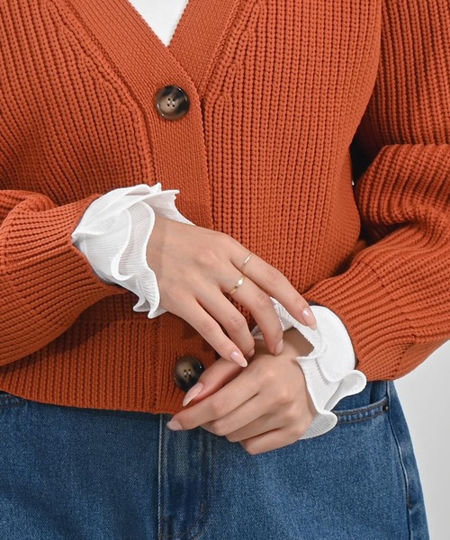 Felt-Maglietta（フェルトマリエッタ）の「フリル付け袖（アームカバー・レディース・ホワイト・FREE）」の3枚目の写真