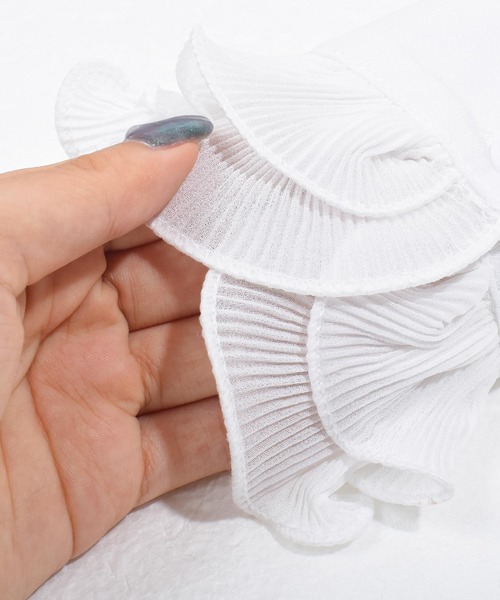 Felt-Maglietta（フェルトマリエッタ）の「フリル付け袖（アームカバー・レディース・ホワイト・FREE）」の8枚目の写真