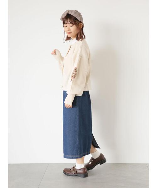 ehka sopo（エヘカソポ）の「袖刺繍カーディガン（カーディガン/ボレロ・レディース・キナリ/マスタード/ブラウン・F）」の7枚目の写真