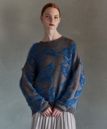 YECCA VECCA | フェザーフラワー柄ニット(ニット/セーター)