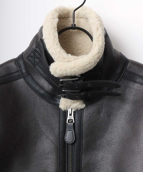 Alpha Industries（アルファインダストリーズ）の「ALPHA INDUSTRIES/アルファインダストリーズ B-3 FAKE MOUTON SHORT JACKET/オーバーサイズ ショート丈 フェイクムートンジャケット/ムートンコート レディース（ムートンコート・レディース・ブラウン/ブラック・S/M）」の12枚目の写真