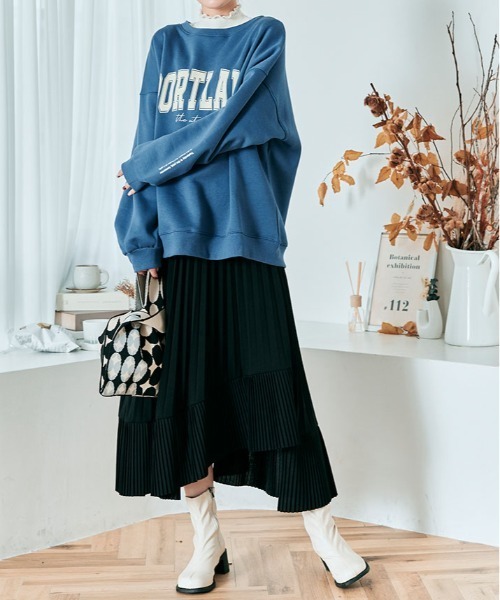 kirakiraShop(キラキラショップ)の「ロゴプリント 裏起毛 スウェット プルオーバー(スウェット・レディース・チャコール/グリーン/杢グレー/ブルー/ブラック/カーキ/ライトベージュ・FREE)」の20枚目の写真