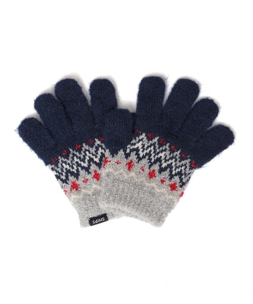 SHIPS(シップス)の「SHIPS KIDS:ジャカード グローブ(手袋・キッズ・ベージュ系その他/ネイビー・MEDIUM/SMALL)」の2枚目の写真