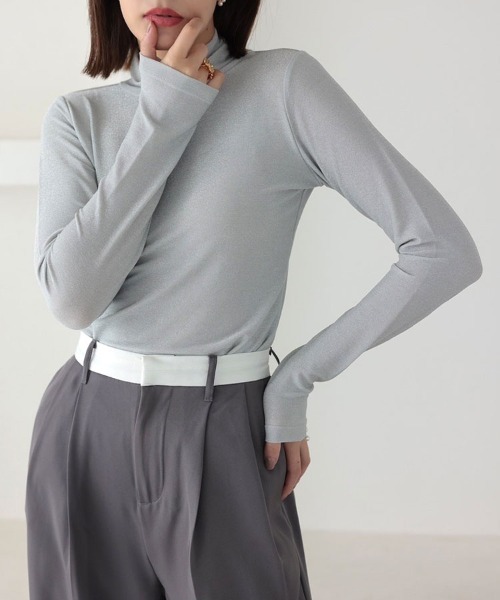 DONOBAN(ドノバン)の「【pufe】ラメフライスタートル(Tシャツ/カットソー・レディース・ブラック/シルバー/ゴールド・F)」の3枚目の写真