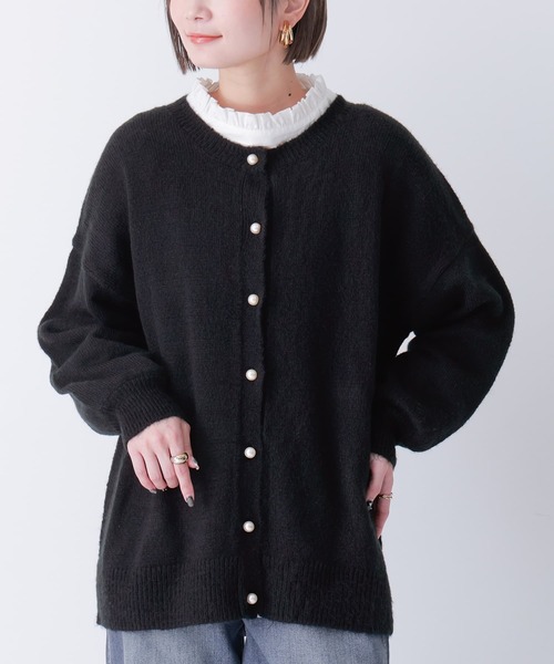 osharewalker(オシャレウォーカー)の「【廃盤】『フェイクパールボタンモヘヤタッチカーディガン』(カーディガン/ボレロ・レディース・ライトベージュ/ブラック・FREE)」の19枚目の写真